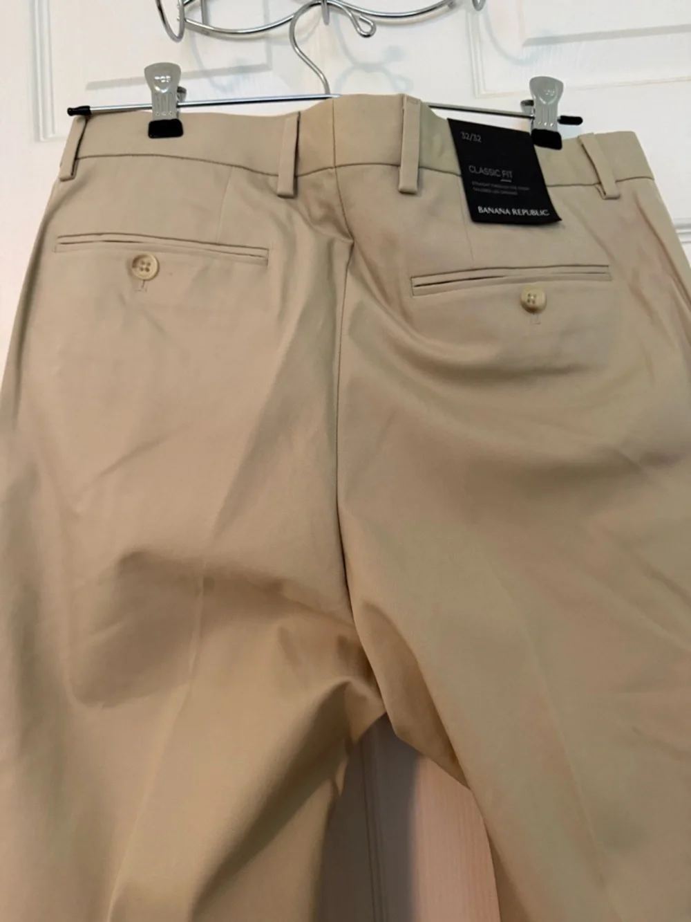 Mens Banana Republic Classic Fit Flat Front Dress Pants New WT 32/32 100% Cotton